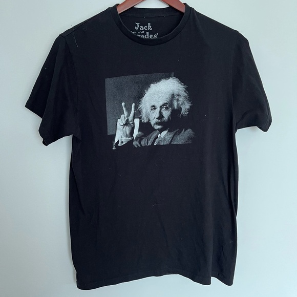 Black Einstein Graphic T-Shirt size medium - Picture 2 of 5